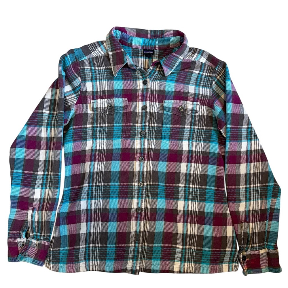 Patagonia Plaid Flannel Button Shirt Women’s size 8